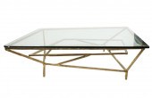 MODERNIST GILT IRON AND GLASS