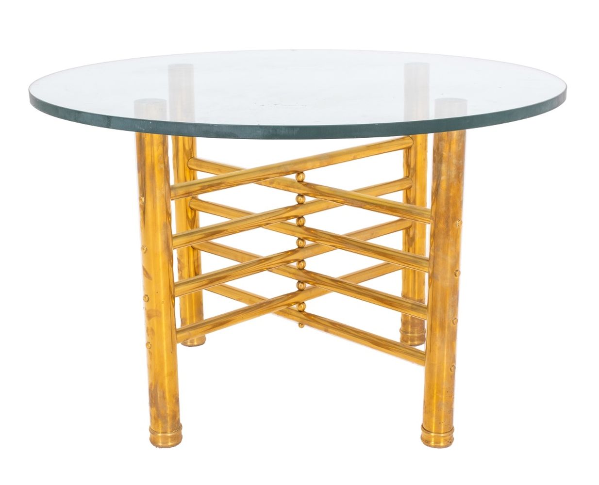 MODERNIST GLASS AND BRASS