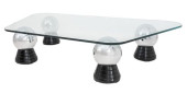 MODERNIST GLASS AND CHROME LOW