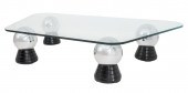 MODERNIST GLASS AND CHROME LOW