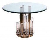 MODERNIST GLASS, BRASS & ACRYL