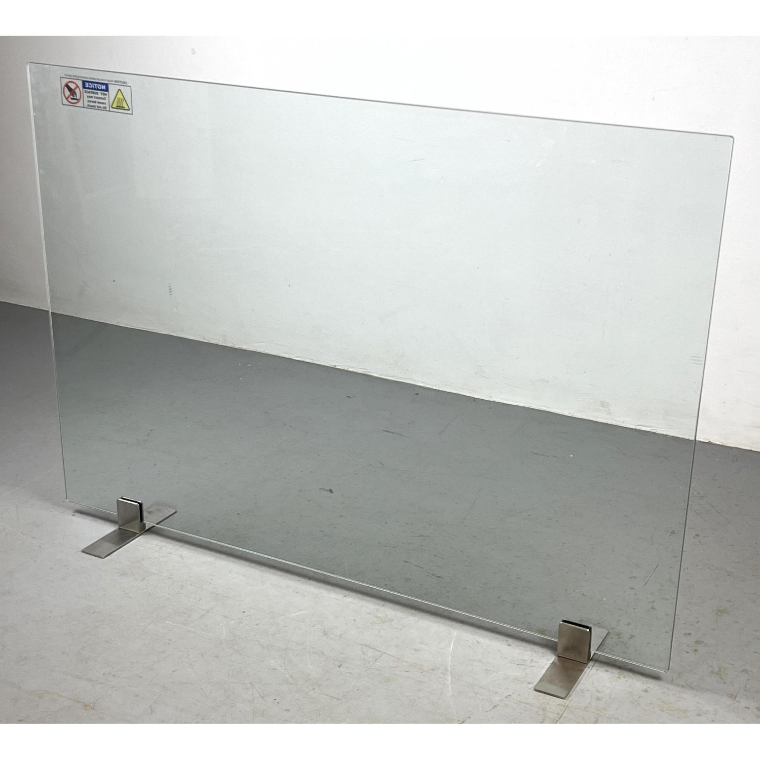Modernist Glass Fireplace Screen.