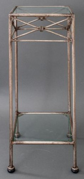MODERNIST GLASS MOUNTED SILVER