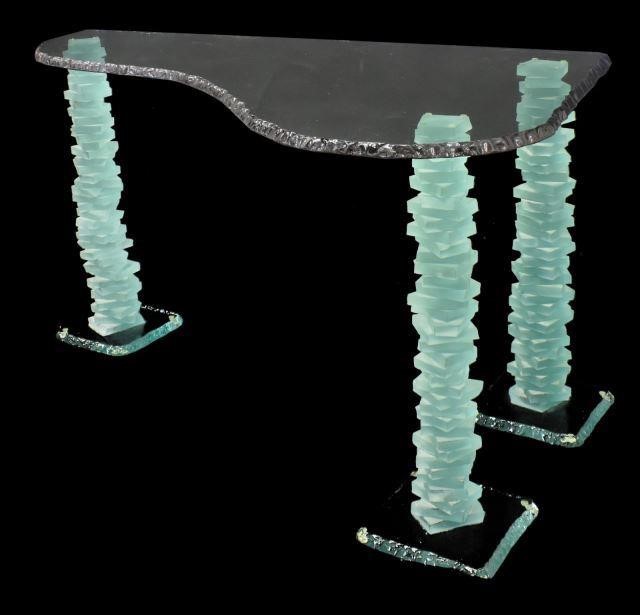 MODERNIST GLASS TABLE MANNER OF