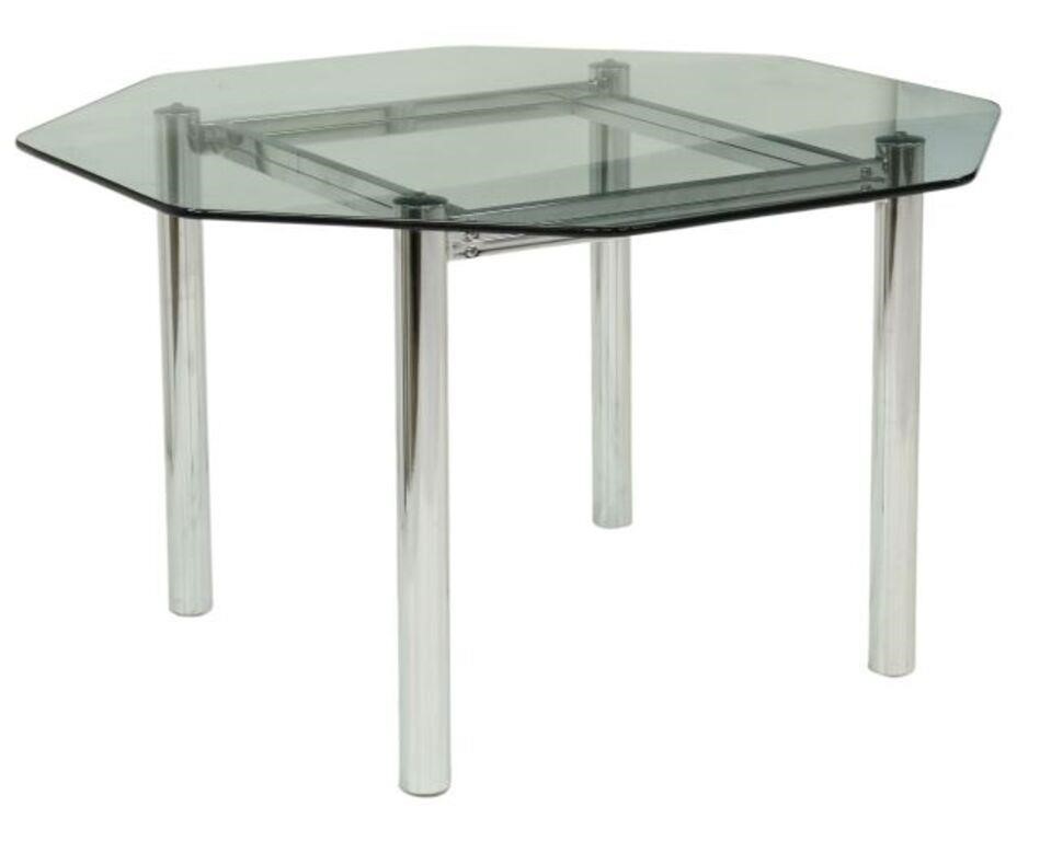 MODERNIST GLASS-TOP CHROME