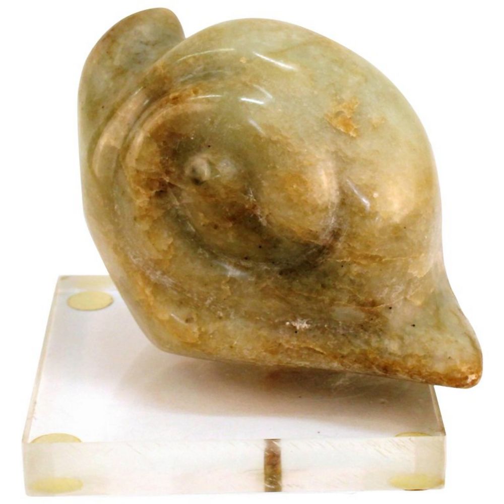 MODERNIST MARBLE SNAIL SCULPTURE ON
