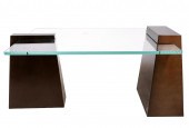 MODERNIST METAL & GLASS COFFEE