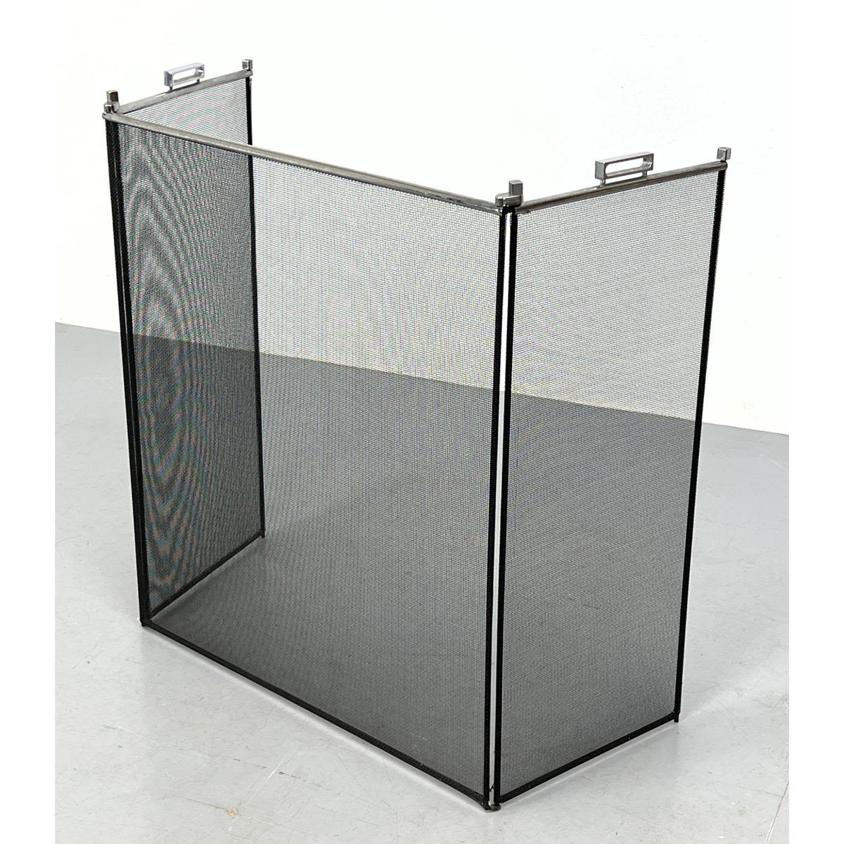Modernist Metal Screen Fireplace