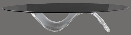 MODERNIST OVAL LOW TABLE WITH