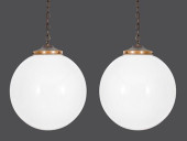 MODERNIST PAIR OF GLASS GLOBE