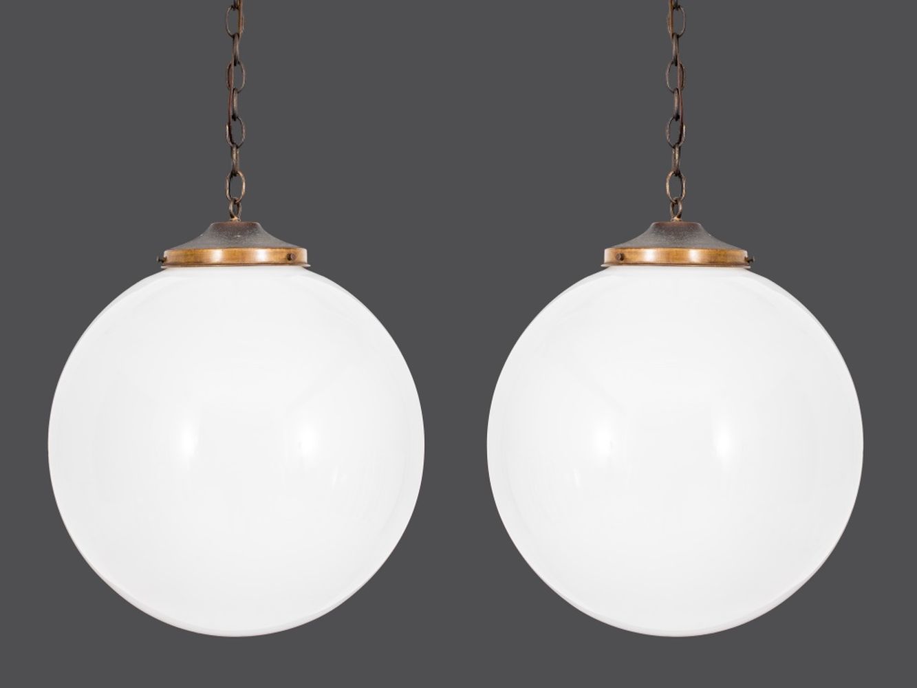 MODERNIST PAIR OF GLASS GLOBE