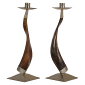 MODERNIST PAIR OF NATURAL HORN