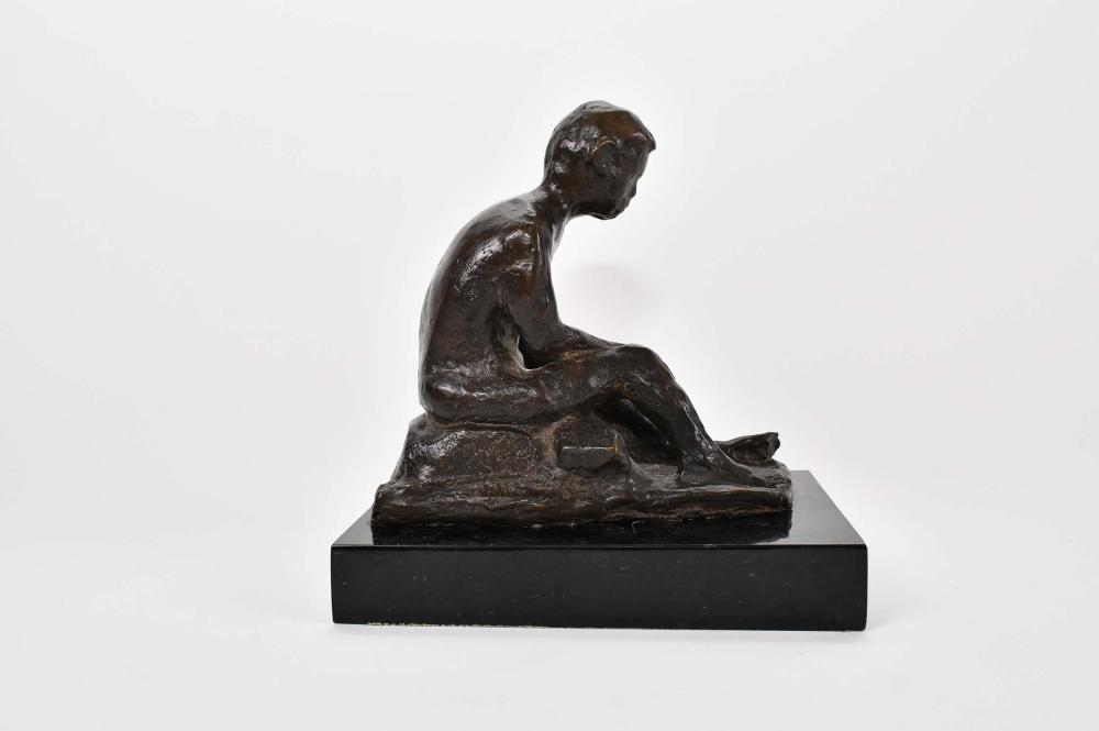 MODERNIST PATINATED BRONZE OF A