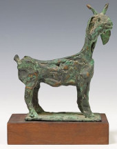 MODERNIST PATINATED BRONZE SCU