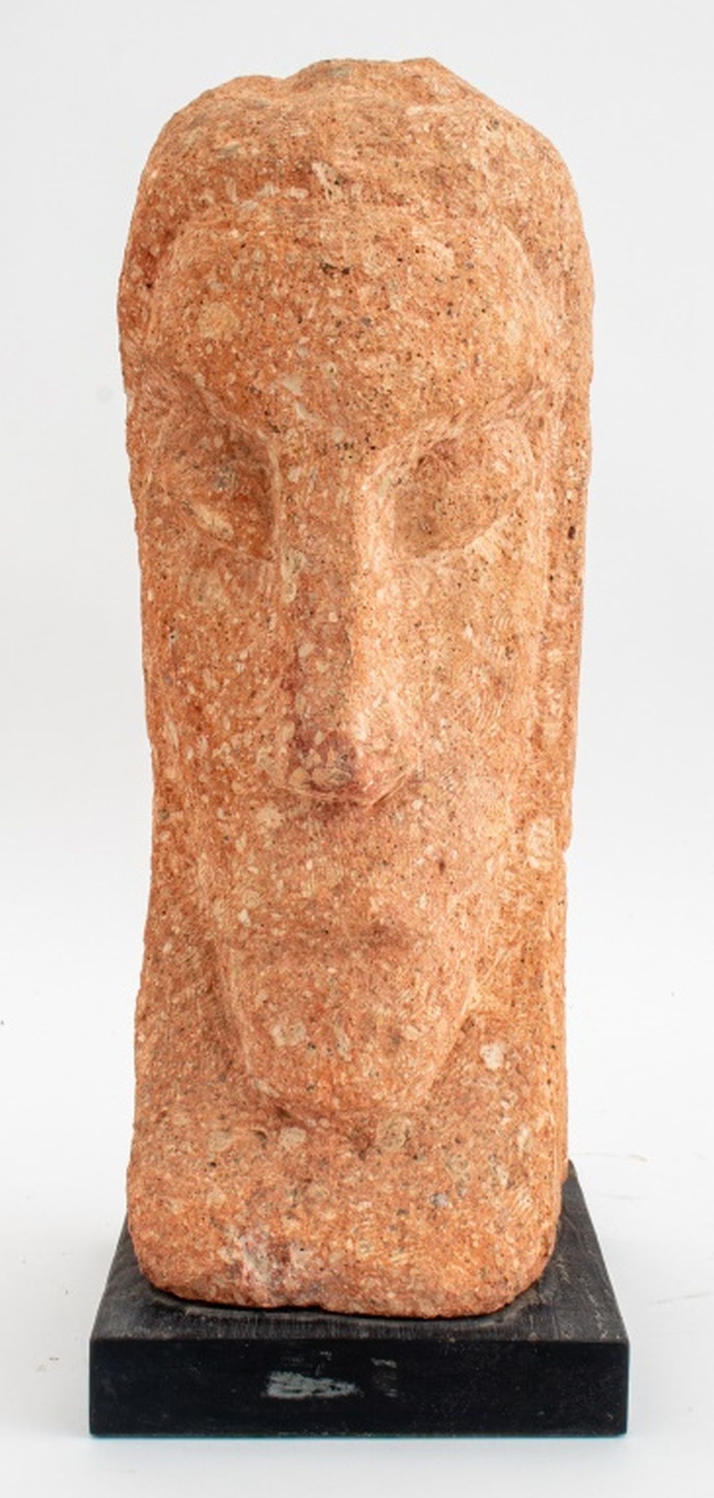MODERNIST PINK SANDSTONE HEAD