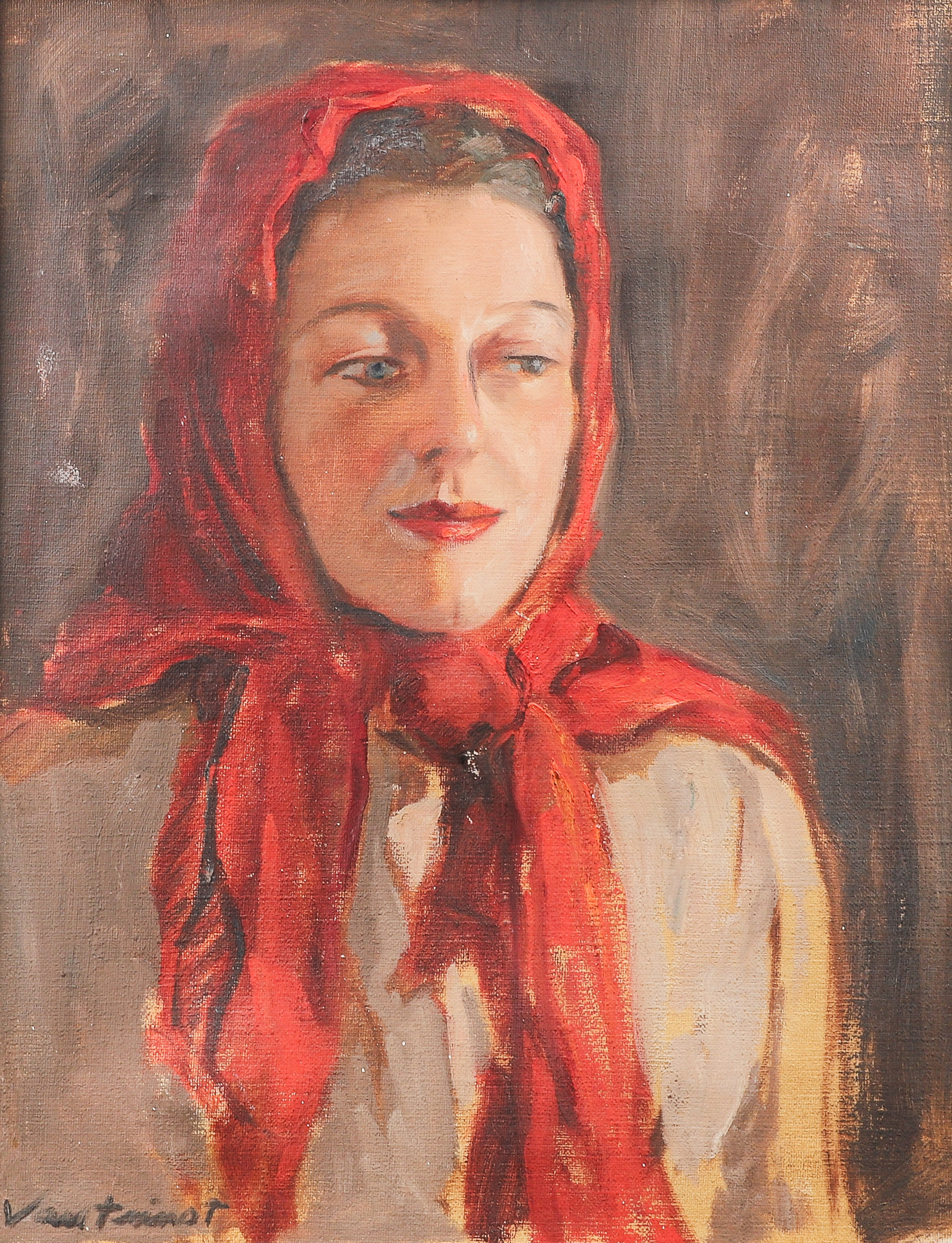 Modernist portrait painting of a