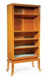 MODERNIST SATINWOOD DISPLAY CA