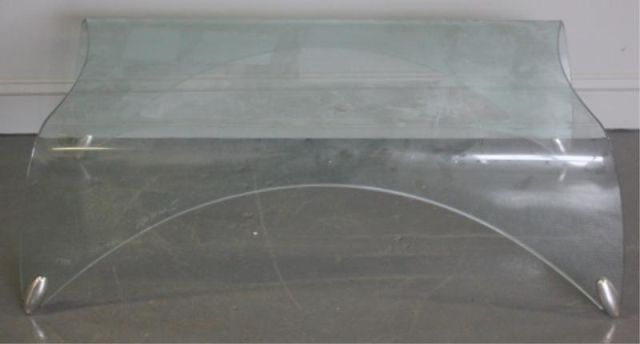 Modernist Signed Curved Glass