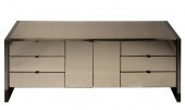 MODERNIST SMOKED MIRROR GLASS-