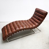 MODERNIST STEEL & LEATHER LOUN