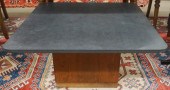 MODERNIST STYLE SLATE TOP WALN
