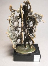 MODERNIST VERDIGRIS BRONZE SCU
