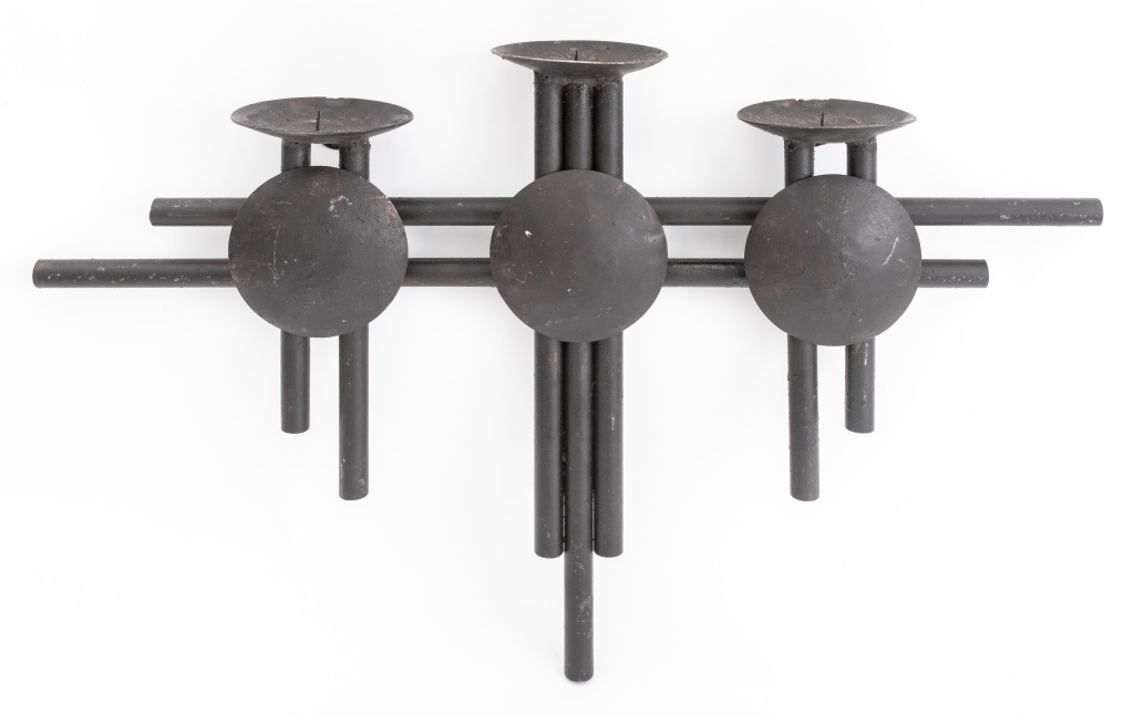 MODERNIST WALL MOUNTED METAL CANDLE