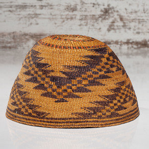 Modoc Polychrome Basketry Hat early