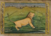 MOGHUL SCHOOL, GROWLING LION,