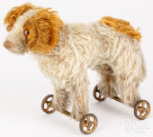 MOHAIR DOG PULL TOY, EARLY 20T