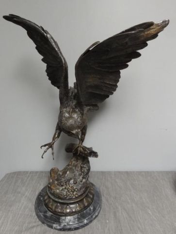 MOIGNIEZ J. Large Bronze Eagle on a