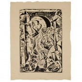 MOISE KISLING, SIGNED WOODCUT