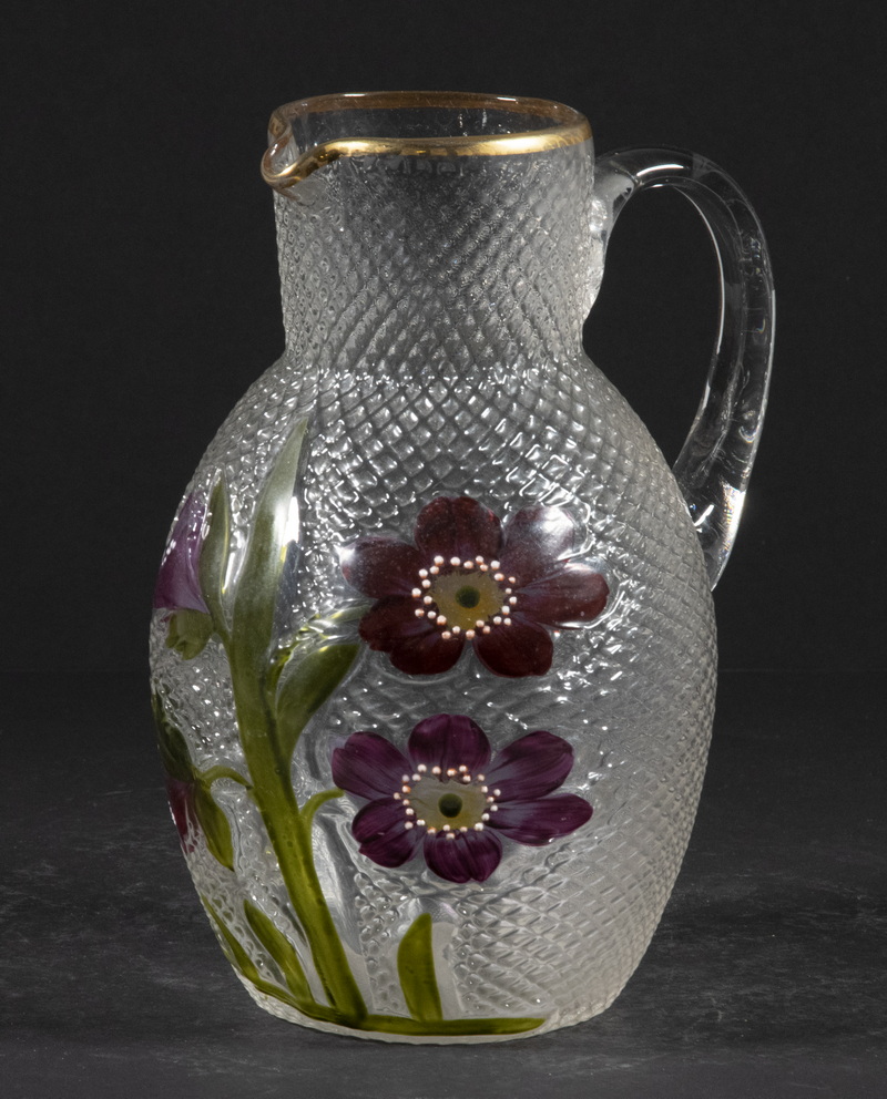 MOLD BLOWN ENAMELED VICTORIAN GLASS