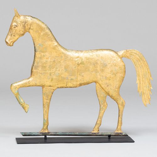 MOLDED AND GILT COPPER PRANCING