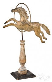 MOLDED COPPER JUMPING HORSE AN