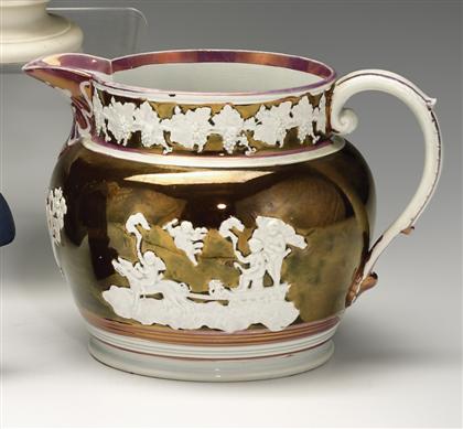 Molded copper luster water pitcher