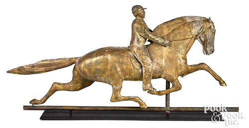 MOLDED DEXTER HORSE AND JOCKEY