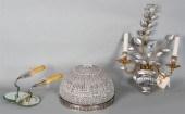 MOLDED GLASS AND BRASS FLORIFO