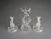 MOLDED GLASS FIGURAL GROUP OF