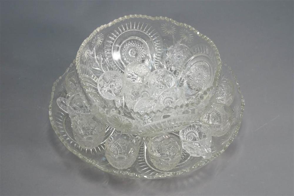 MOLDED GLASS PUNCH BOWL WITH