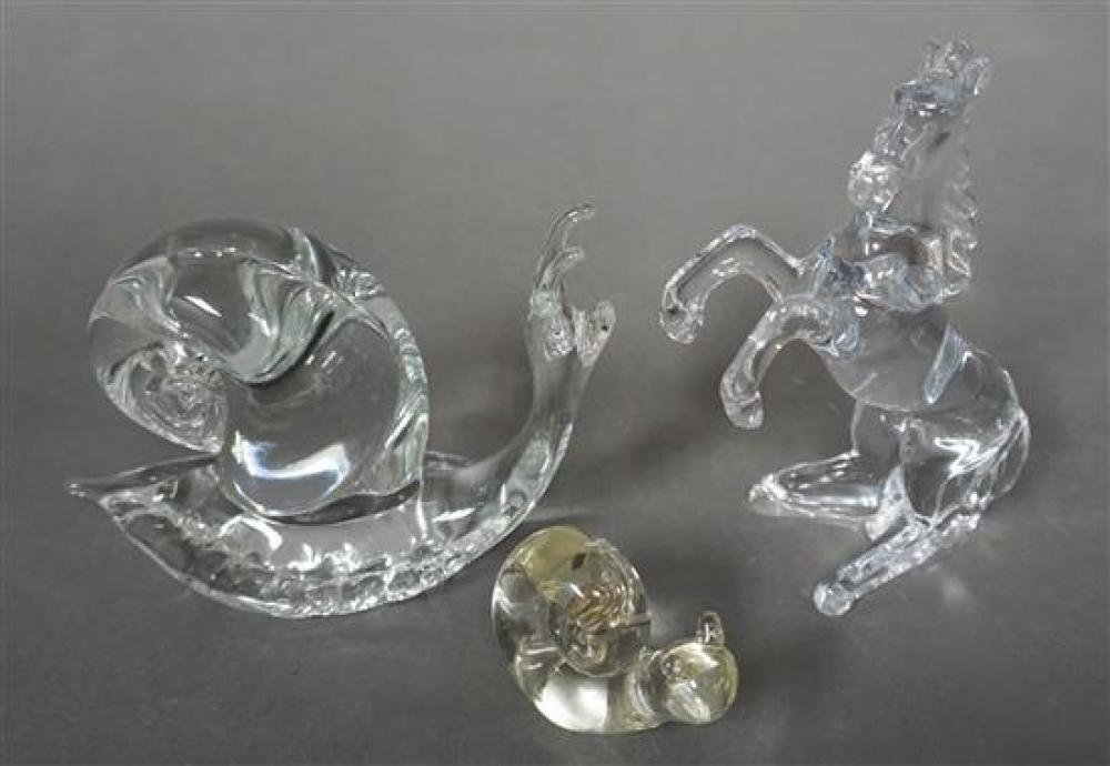 MOLDED GLASS REARING HORSE AND