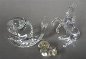 MOLDED GLASS REARING HORSE AND