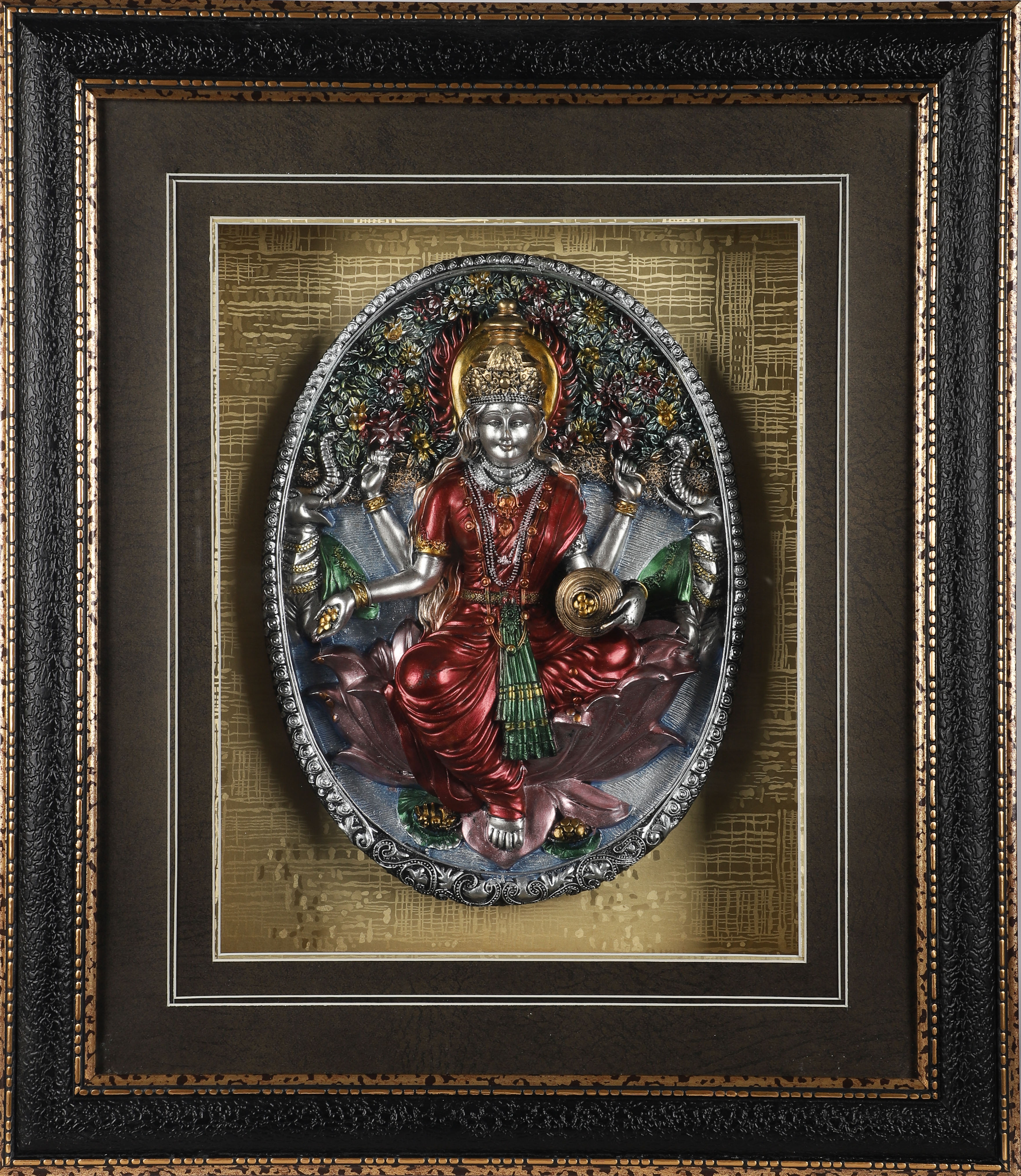 Molded plaque of Hindu goddess,