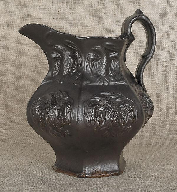 Molded stoneware pitcher ca. 1835