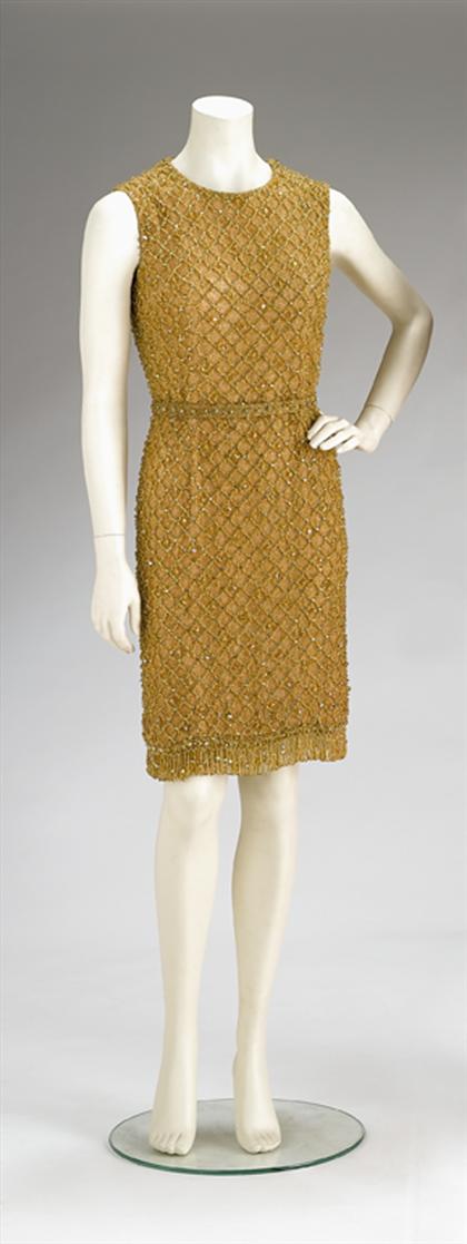 Mollie Parnis gold beaded