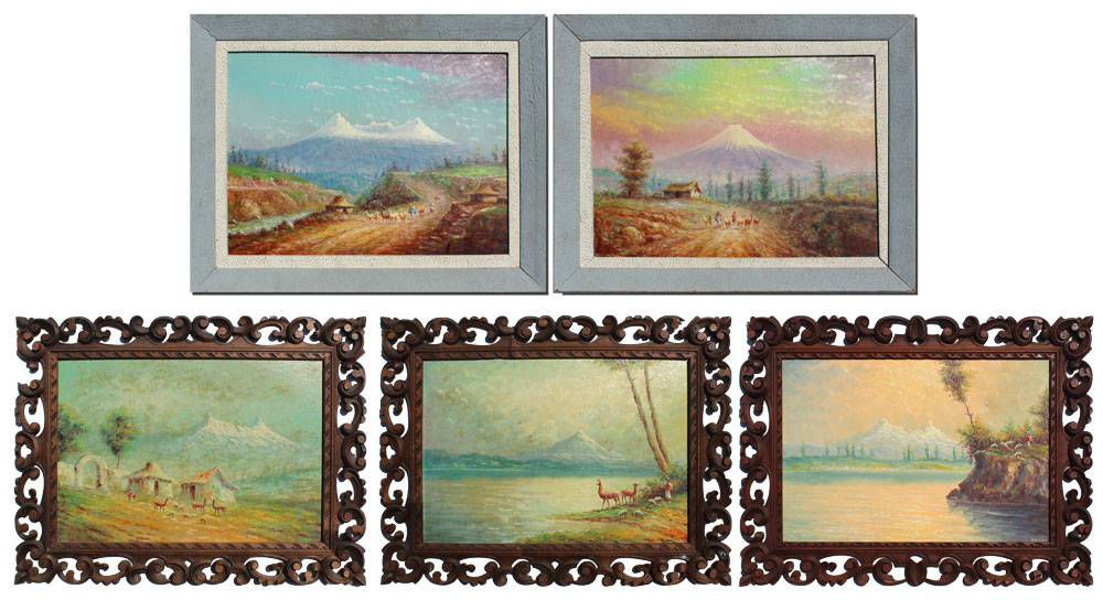 MONCAYO O. (Peru 20th C.): 5 Pc