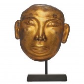 MONGOL GILT BRONZE FUNERARY MA