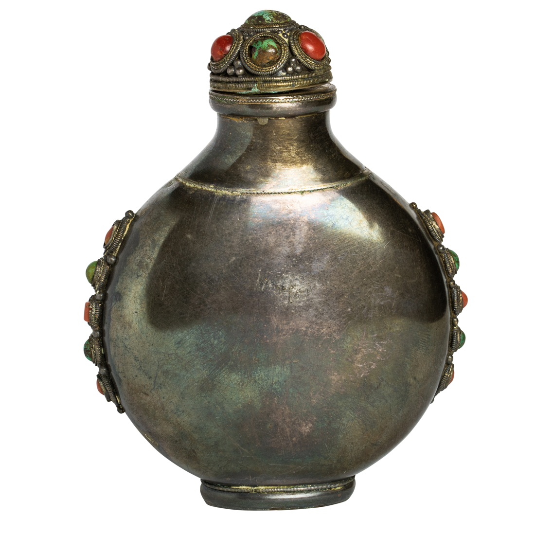 MONGOLIA SILVER SNUFF BOTTLE