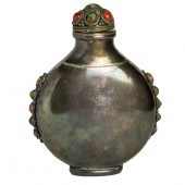 MONGOLIA SILVER SNUFF BOTTLE M