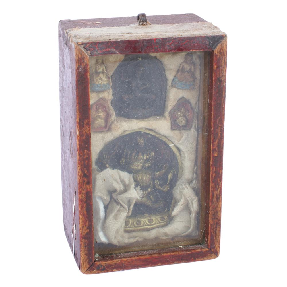 MONGOLIAN BUDDHIST PAINTED WOODEN